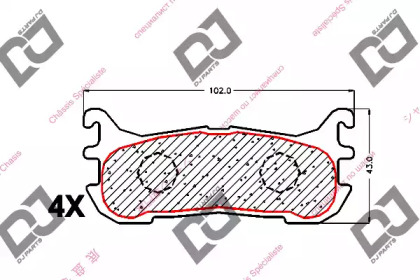 Комплект тормозных колодок DJ PARTS BP1675